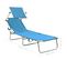 Chaise Longue Pliable Avec Auvent Acier Turquoise Et Bleu