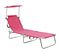 Chaise Longue Pliable Avec Auvent Acier Rose Magento