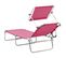 Chaise Longue Pliable Avec Auvent Acier Rose Magento