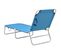 Chaise Longue Pliable Acier Et Tissu Bleu Turquoise