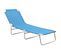 Chaise Longue Pliable Acier Et Tissu Bleu Turquoise