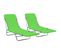 Chaises Longues Pliables 2 PCs Acier Et Tissu Vert