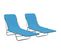 Chaises Longues Pliables 2 PCs Acier Et Tissu Bleu