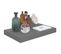 Étagère Murale Flottante 4 PCs Gris Brillant 40x23x3,8 Cm Mdf