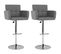 Tabourets De Bar 2 PCs Gris Similicuir