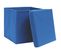 Boîtes De Rangement Avec Couvercles 4 PCs 28x28x28 Cm Bleu