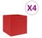 Boîtes De Rangement 4 PCs Tissu Intissé 28x28x28 Cm Rouge