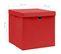 Boîtes De Rangement Avec Couvercles 4 PCs 28x28x28 Cm Rouge