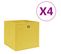 Boîtes De Rangement 4 PCs Tissu Intissé 28x28x28 Cm Jaune