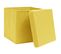 Boîtes De Rangement Avec Couvercles 4 PCs 28x28x28 Cm Jaune