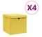 Boîtes De Rangement Avec Couvercles 4 PCs 28x28x28 Cm Jaune