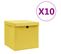 Boîtes De Rangement Avec Couvercles 10 PCs 28x28x28 Cm Jaune