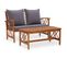 Salon De Jardin 2 PCs Avec Coussins Bois D'acacia Solide