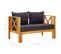 Banc De Jardin 2 Places Et Coussins 122 Cm Bois D'acacia Massif