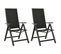 Chaises Pliables De Jardin 2 PCs Textilène Et Aluminium Noir