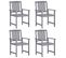 Chaises De Jardin 4 PCs Bois Massif D'acacia Gris