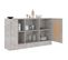 Vidaxl Buffet Gris Béton 120x30,5x70 Cm Aggloméré Armoire Latérale Meuble De Rangement Salon Chambre