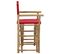 Chaises Pliables De Directeur 2 PCs Rouge Bambou Et Tissu