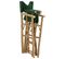 Chaises Pliables De Directeur 2 PCs Vert Bambou Et Tissu