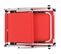 Chaises Longues Pliables Et Toit 2pcs Aluminium Textilène Rouge