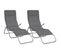 Chaises Longues Pliables 2 PCs Gris Textilène Et Acier