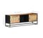 Meuble TV 120x30x40 Cm Bois De Manguier Brut Et Canne Naturelle