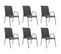 Chaises Empilables De Jardin 6pcs Acier Et Textilène Anthracite