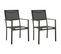 Chaises de jardin 2 pcs Textilène et acier Noir et anthracite