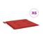 Coussins De Chaise Jardin Lot De 6 Rouge 40x40x3cm Tissu Oxford