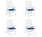 Coussins De Chaise De Jardin Lot De 4 Bleu Royal 40x40x3 Cm