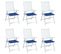 Coussins De Chaise De Jardin Lot De 6 Bleu Royal 40x40x3 Cm