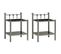 Tables De Chevet 2 PCs Gris Et Noir Métal Et Verre