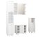 Ensemble De Meubles De Bain 4 PCs Blanc Brillant Aggloméré