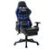 Fauteuil Gamer Avec Repose-pied Noir Et Bleu Cuir Artificiel