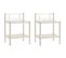 Tables De Chevet 2 PCs Blanc Et Transparent Métal Et Verre