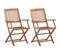 Chaises Pliables D'extérieur 2 PCs Bois D'acacia Solide