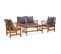 Salon De Jardin 4 PCs Avec Coussins Bois D'acacia Solide