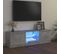 Meuble TV Avec Lumières LED Gris Béton 120x30x35,5 Cm