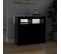 Vidaxl Buffet Avec Lumières LED Noir 80x35x75 Cm Placard Armoire Meuble De Rangement Intérieur