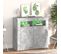 Vidaxl Buffet Avec Lumières LED Gris Béton 80x35x75 Cm Placard Armoire Meuble De Rangement Intérieur