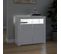 Vidaxl Buffet Avec Lumières LED Blanc Brillant 80x35x75 Cm Placard Armoire Meuble De Rangement