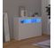 Vidaxl Buffet Avec Lumières LED Blanc 115,5x30x75 Cm Placard Armoire Meuble De Rangement Intérieur