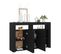 Vidaxl Buffet Avec Lumières LED Noir 115,5x30x75 Cm Placard Armoire Meuble De Rangement Intérieur