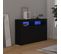 Vidaxl Buffet Avec Lumières LED Noir 115,5x30x75 Cm Placard Armoire Meuble De Rangement Intérieur