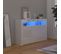 Vidaxl Buffet Avec Lumières LED Blanc Brillant 115,5x30x75 Cm Placard Armoire Meuble De Rangement