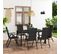 Ensemble table et chaises De Jardin 7 PCs Noir