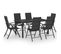 Ensemble table et chaises De Jardin 7 PCs Noir