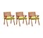 Chaises À Dîner De Jardin Avec Coussins 3 PCs Acacia Massif