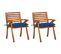 Chaises À Dîner De Jardin Avec Coussins 2 PCs Acacia Massif