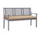 Banc De Jardin 3 Places Avec Coussin 150 Cm Gris Eucalyptus